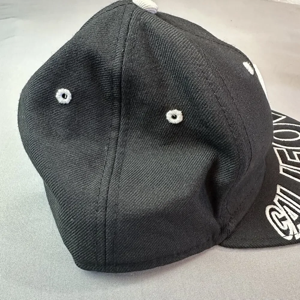 New Era California Angels Hat Cap Fitted Mens 6 7/8 Black MLB Cooperstown